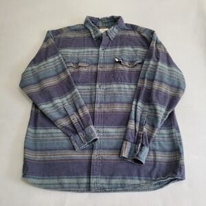 Bob Timberlake Striped Flannel Long Sleeve Button Up Shirt Men's XL